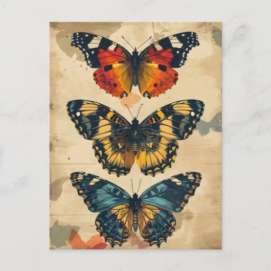 Butterfly Kaleidoskop: Vintage Postkarte (Vorderseite)