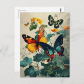 Butterfly Kaleidoskop: Vintage Postkarte (Vorne/Hinten)