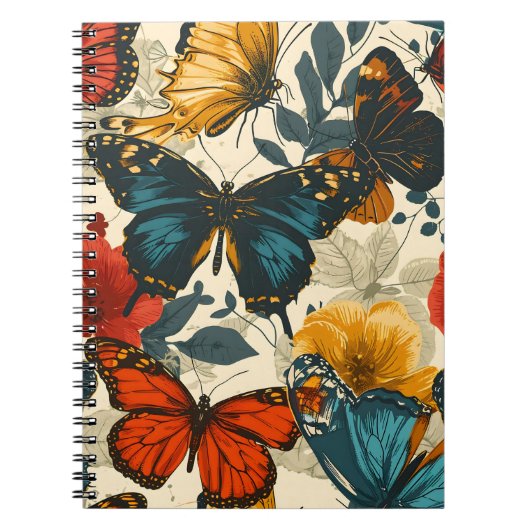 Butterfly Kaleidoskop: Vintage Postkarte Notizblock (Vorderseite)