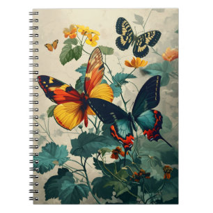 Butterfly Kaleidoskop: Vintage Postkarte Notizblock