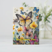 Butterfly-Karte Dankeskarte (Stehend Vorderseite)