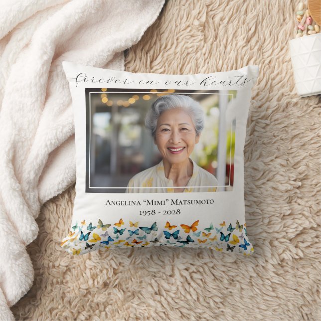 Butterfly Keepake Memorial Foto Throw Kissen (Decke)