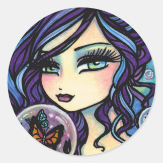 Butterfly Keeper Mermaid von Hannah Lynn Runder Aufkleber
