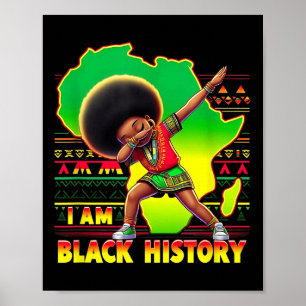 Butterfly Kid Girl I Am Black History Montag Afrik Poster
