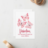 Butterfly Kids Valentinstag Mitteilungskarte (Vorderseite/Rückseite Beispiel)