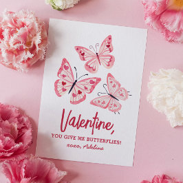 Butterfly Kids Valentinstag Mitteilungskarte