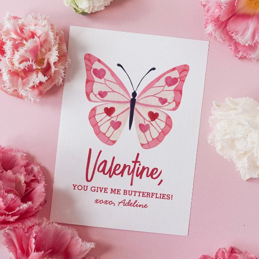 Butterfly Kids Valentinstag Mitteilungskarte