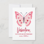 Butterfly Kids Valentinstag Mitteilungskarte (Vorderseite)