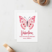 Butterfly Kids Valentinstag Mitteilungskarte (Vorderseite/Rückseite Beispiel)