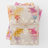 Butterfly Kimono Mix Pattern Geschenkpapier Set (Beispiel)