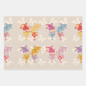 Butterfly Kimono Mix Pattern Geschenkpapier Set (Vorderseite)