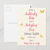 Butterfly Kiss & Ladybug Hug Kids Gedicht Postkarte (Vorne/Hinten)