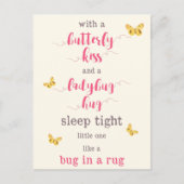 Butterfly Kiss & Ladybug Hug Kids Gedicht Postkarte (Vorderseite)