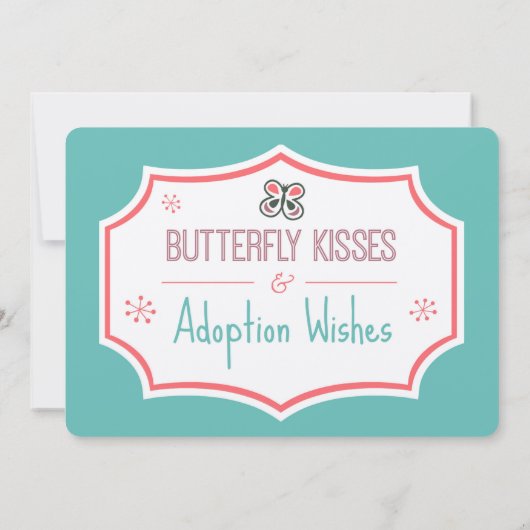 Butterfly Kisses & Adoption wünscht Adoption Dusch Einladung (Rückseite)