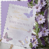 Butterfly Kisses and Baby Wish Girl Baby Shower Einladung