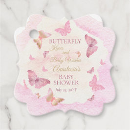 Butterfly Kisses and Baby Wish Girl Baby Shower Geschenkanhänger