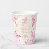 Butterfly Kisses and Baby Wish Girl Baby Shower Pappbecher (Rückseite)