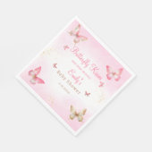 Butterfly Kisses and Baby Wish Girl Baby Shower Serviette (Ecke)