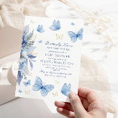 Butterfly Kisses and Baby wünscht Boy Baby Dusche Einladung