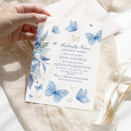Butterfly Kisses and Baby wünscht Boy Baby Dusche Einladung