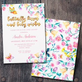 Butterfly Kisses and Baby wünscht eine Gold Baby D Einladung