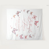 Butterfly Kisses and Baby wünscht Pink Baby Dusche Wandteppich (Vorderseite (Horizontal))