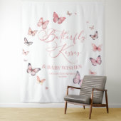 Butterfly Kisses and Baby wünscht Pink Baby Dusche Wandteppich (Beispiel)