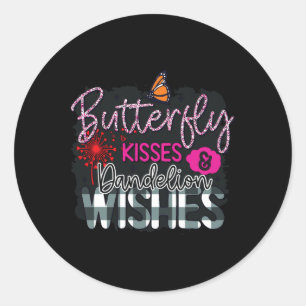 Butterfly Kisses and Dandelion wünscht Frühjahrsga Runder Aufkleber