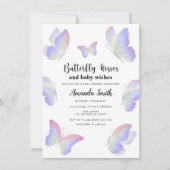 Butterfly kisses baby Dusche Einladung (Vorderseite)