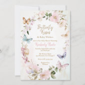 Butterfly kisses baby Dusche Einladung (Vorderseite)