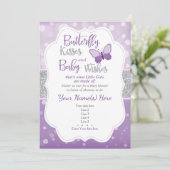 Butterfly Kisses Baby Dusche Einladung (Stehend Vorderseite)