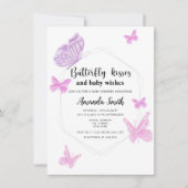 Butterfly kisses baby Dusche Einladung (Vorderseite)