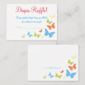 Butterfly Kisses Baby Duschmaschine Windeln Raffle Begleitkarte (Vorne/Hinten)