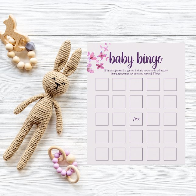 Butterfly Kisses Baby Shower Bingo Game | Pink (Von Creator hochgeladen)