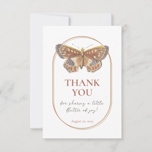Butterfly Kisses Baby Shower Danke (Vorderseite)