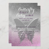 Butterfly Kisses Baby Shower Einladung (Vorne/Hinten)