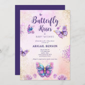 Butterfly Kisses Baby Shower Einladung (Vorne/Hinten)