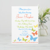 Butterfly Kisses Baby Shower Einladungen (Stehend Vorderseite)