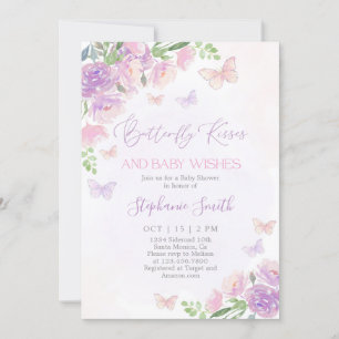Butterfly Kisses Baby Shower Girl Einladung