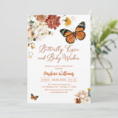 Butterfly Kisses Baby Shower Invitation Einladung (Stehend Vorderseite)