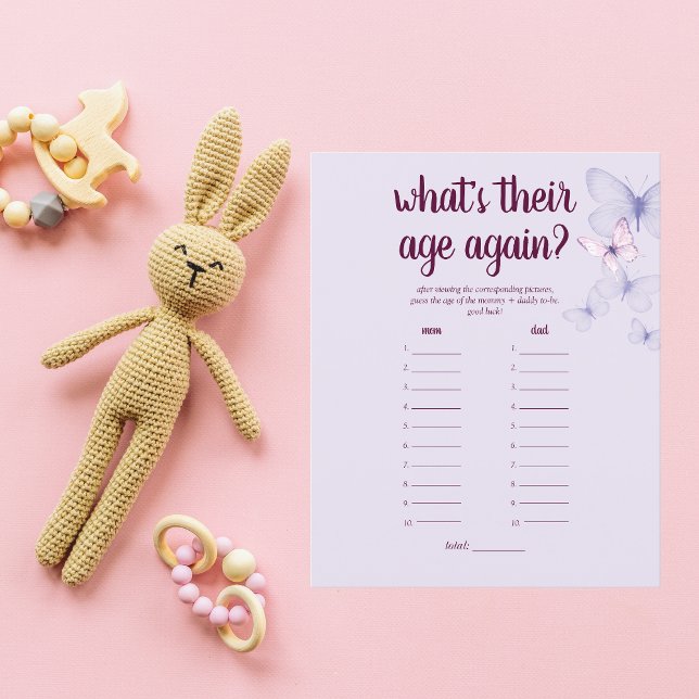 Butterfly Kisses Baby Showzeitspiel | Lila (Von Creator hochgeladen)