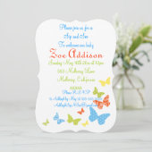 Butterfly Kisses Baby Sip & See Einladung (Stehend Vorderseite)