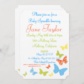 Butterfly Kisses Baby Sprinkle Einladung (Vorne/Hinten)