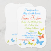 Butterfly Kisses Baby Sprinkle Einladung (Vorne/Hinten)