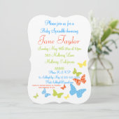 Butterfly Kisses Baby Sprinkle Einladung (Stehend Vorderseite)