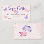 BUTTERFLY KISSES & BABY WISHES Diaper Raffle Begleitkarte (Vorne/Hinten)