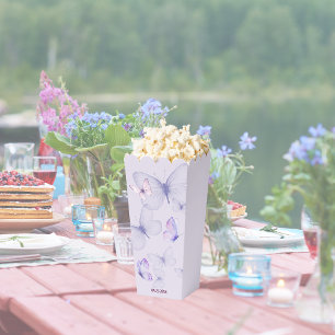 Butterfly Kisses & Baby Wünsche Lila Popcorn Geschenkschachtel