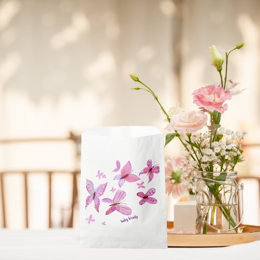 Butterfly Kisses & Baby Wünsche | Rosa Butterfly Geschenktütchen