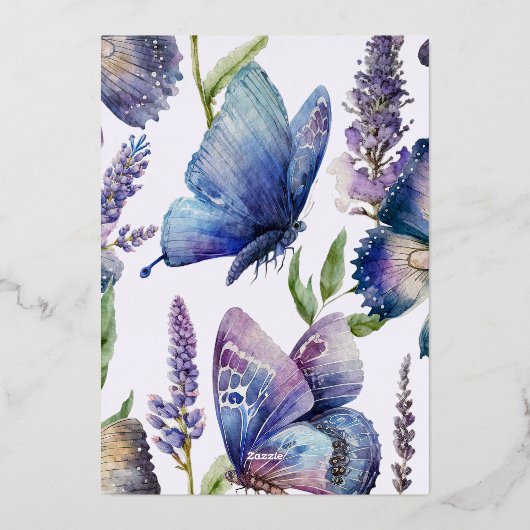 Butterfly Kisses & Baby wünscht Babydusche Folieneinladung (Rückseite)