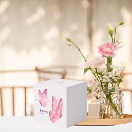 Butterfly Kisses & Baby wünscht Babydusche | Pink Geschenkschachtel